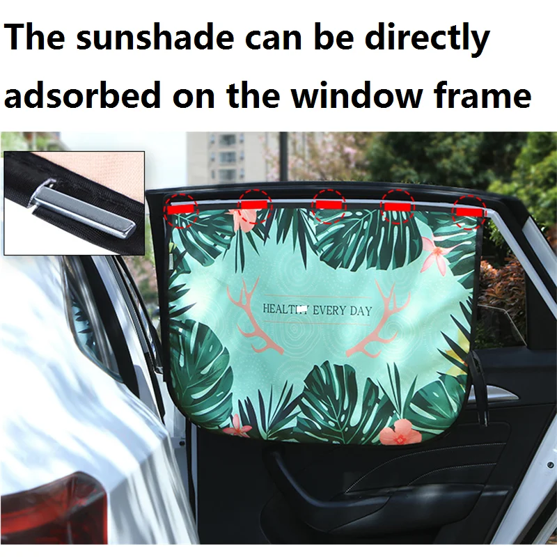 Magnetic Curtain In The Car Window Sunshade Cover Cartoon Universal Side Window Sunshade UV Protection For Kid Baby Children