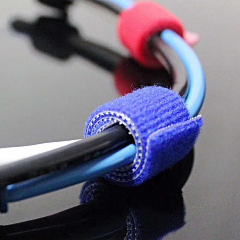 5m/roll15/20mm Color Magic Self-adhesive Fastener Tape Reusable Strong Hook and Loop Cable Tie Back-to-back Strapping Data Cable