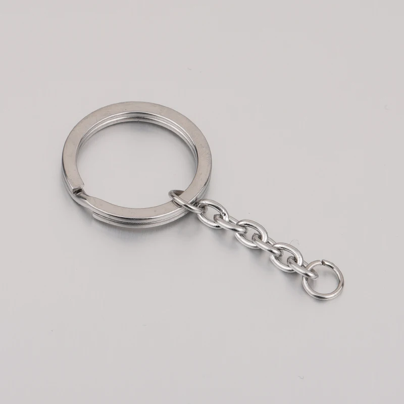 Fnixtar 20Pcs/Lot 304 Stainless Stee Key Chain Hanging Split Keyring With Extender Chain For DIY Making Keychains Punk Jewelry