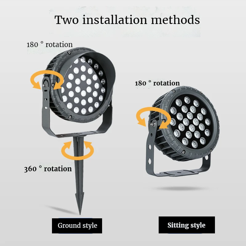 โคมไฟ LED สีรุ้งสำหรับไฟสนามกันน้ำภูมิทัศน์ต้นไม้ไฟ RGB สำหรับสวนกลางแจ้ง24W 36W 48W