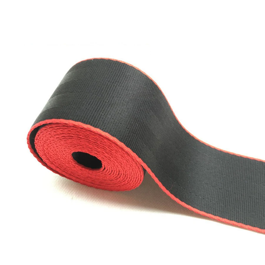 4.8cm Car Seat Belt Racing Auto Safety Webbing Double Colors Black Red For BMW e46 e90 e36 f10