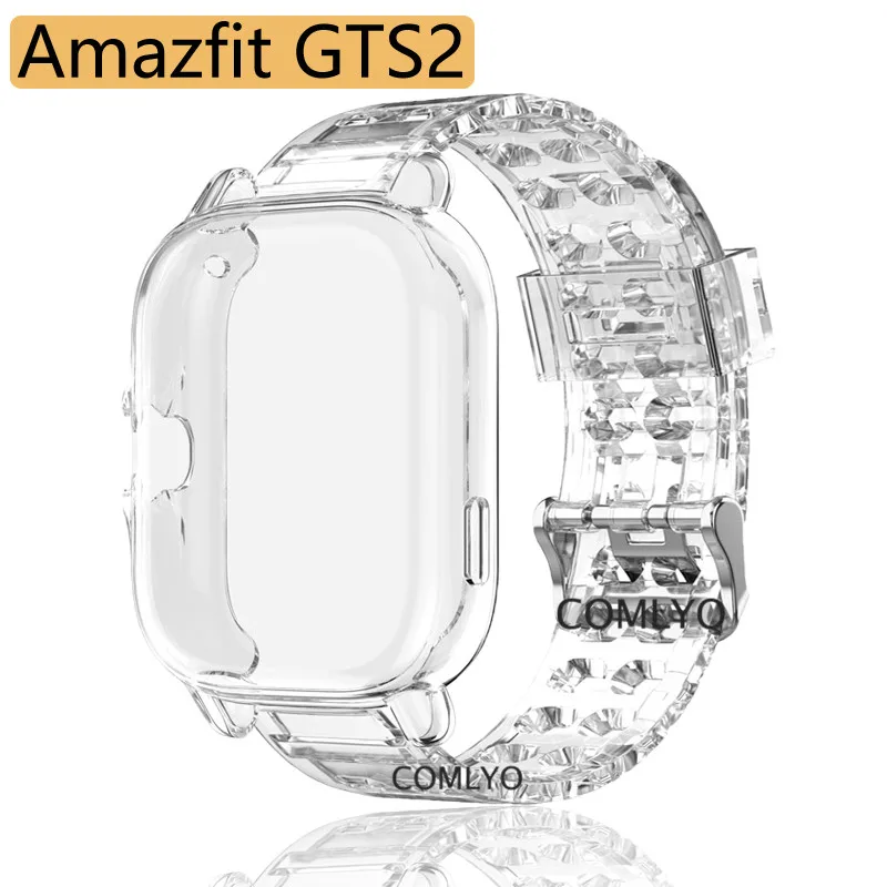 For Amazfit GTS2 Strap Bracelet TPU Clear Transparent Band Xiaomi amazfit GTS 2 Case Soft Protective Shell Bumper Frame