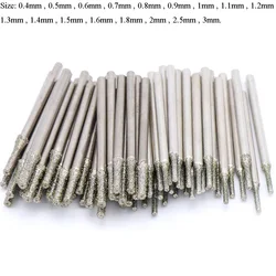 10/20PCS 0.4-3mm Diamond Coated Tipped Drill Bit for Tile Jewellery Glass Pack of 5/10/20