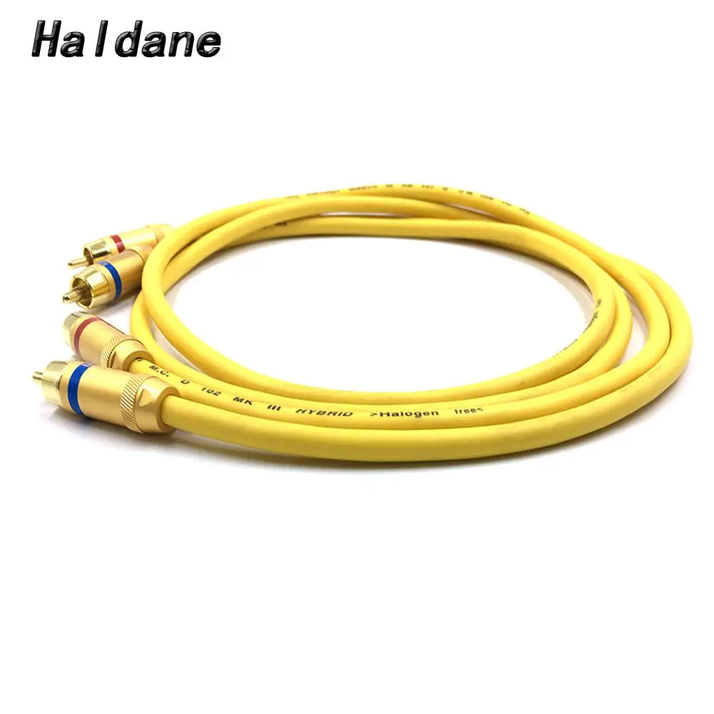 

Haldane Pair MCA-103 Gold Plated RCA Audio Cable 2x RCA Male to Male Interconnect Audio Cable with VDH Van Den Hul 102 MK III