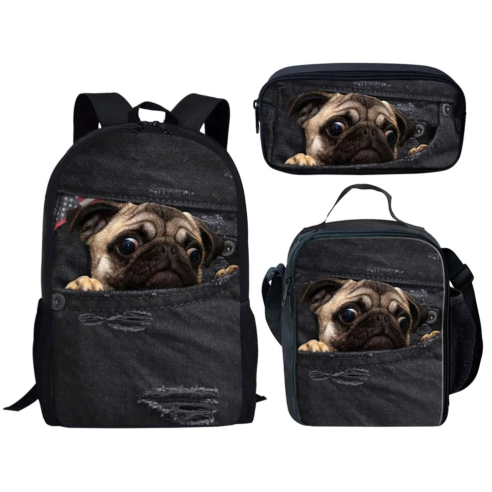 2025 Cute Pet Dog in the Pocket  Print Kids Backpacks School Bags Rucksack Teenager Girls Boys Travel Mochila Shoulder Bags