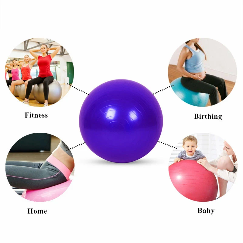 PVC Yoga Balls Bola Pilates Fitball 45cm/55cm/65cm/75cm/85cm Thickened Explosion-proof Home Fitness Gym Equipment Balance Ball