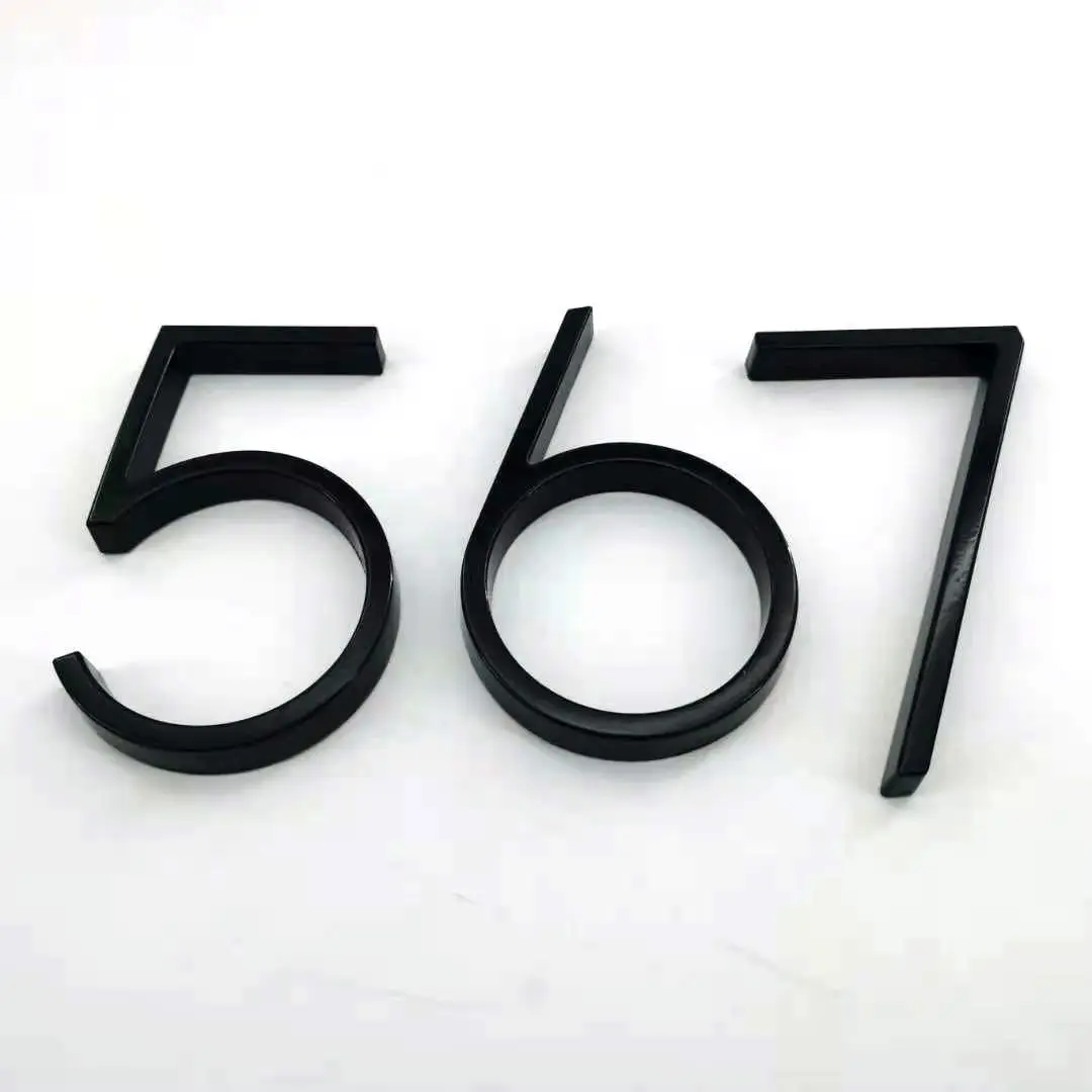 

Outdoor Waterproof Floating House Number, Modern Door Numbers, Black Address Plate, 5 in, Fashion