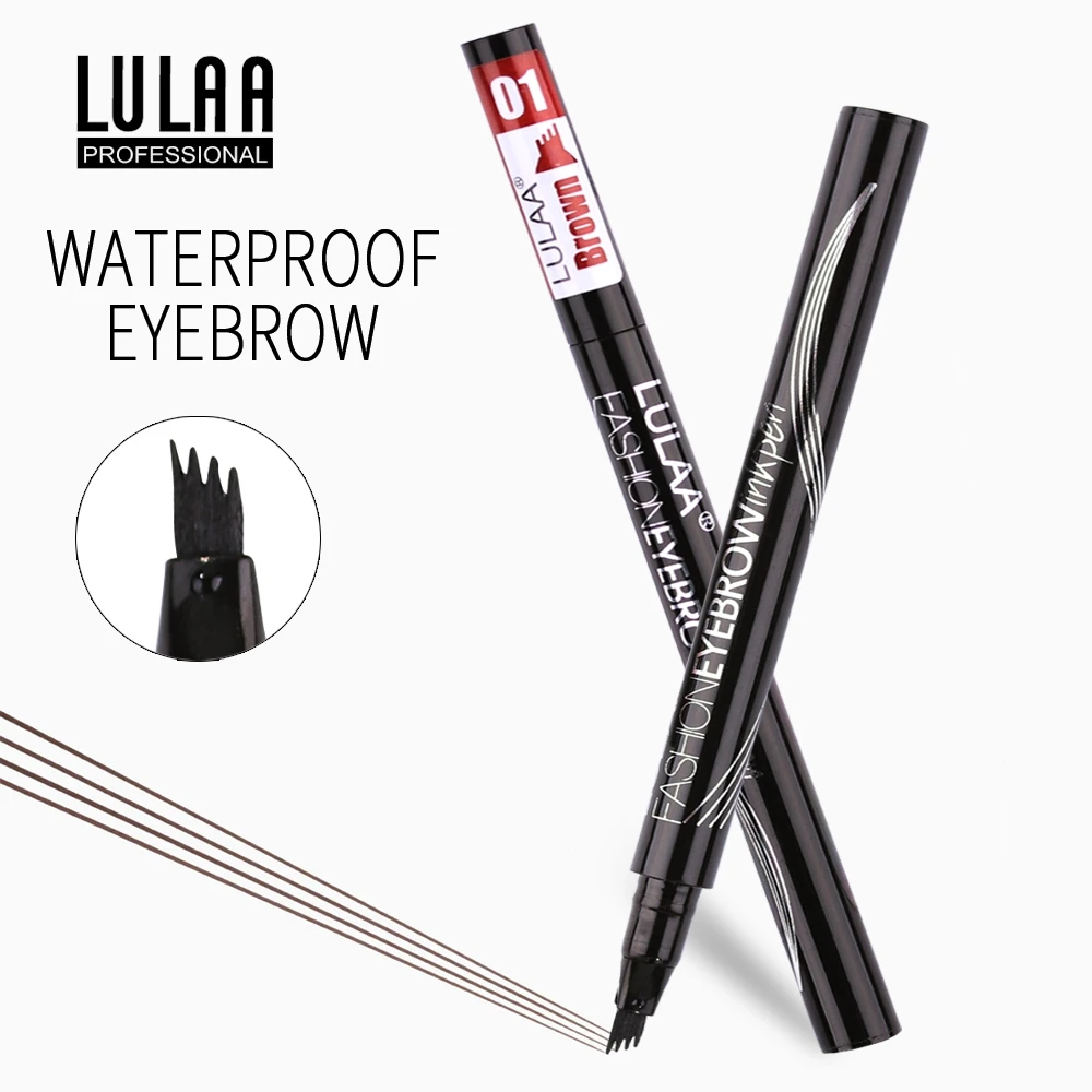 1Pcs Women Makeup Sketch Liquid 4-Claw Eyebrow Pencil Waterproof Brown Eye Brow Tattoo Dye Tint Pen Liner Long Lasting Eyebrow