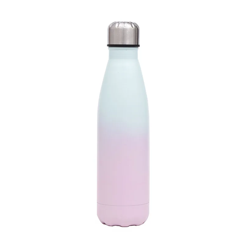 Customized 500ml Double color Water Bottle Insulated Cup Stainless Steel Thermos Bottle Portable Travel Sport Vacuum Gift Cup