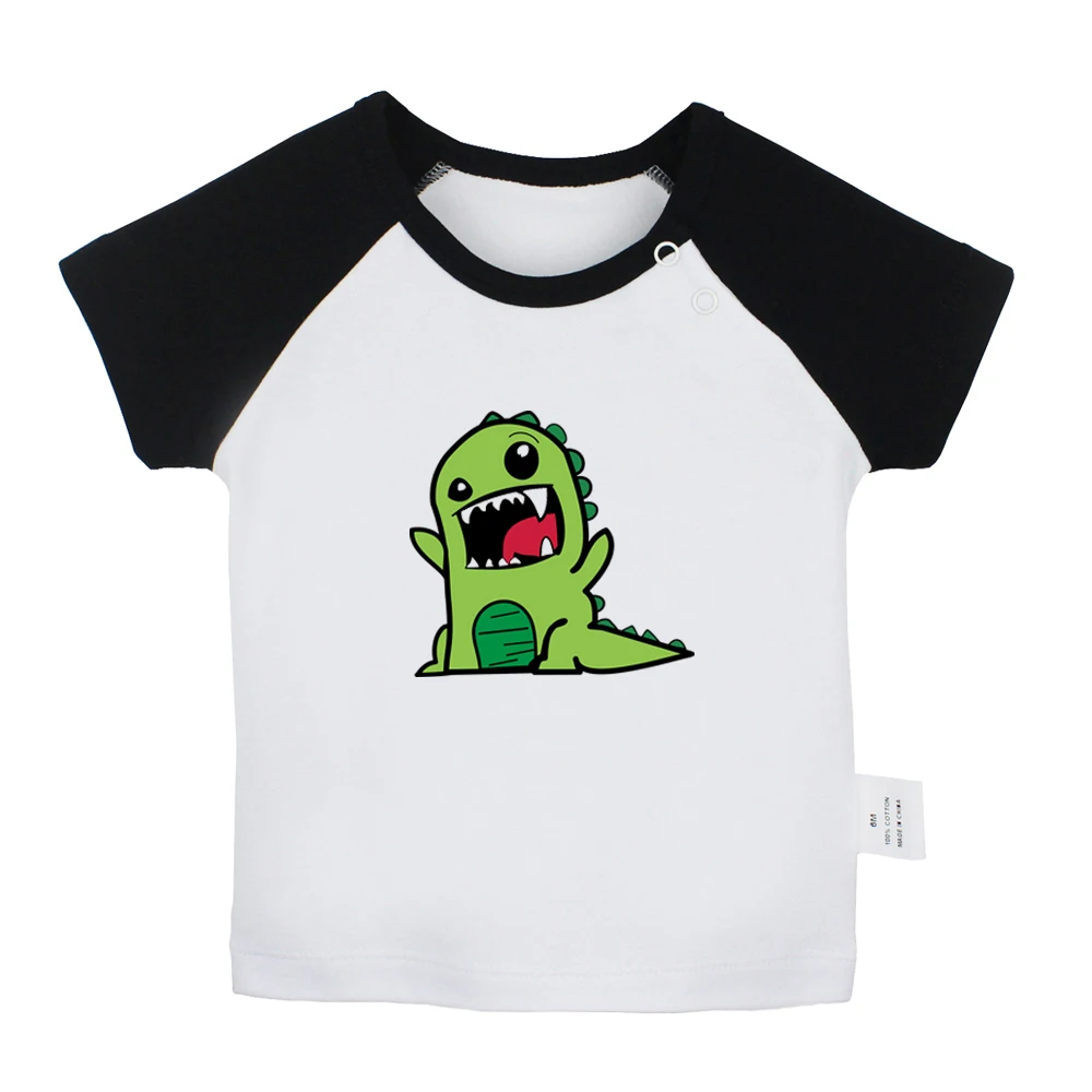 

Cute Cartoon T-Rex Dinosaur Funny Cute TSM Design Newborn Baby T-shirts Toddler Graphic Raglan Color Short Sleeve Tee Tops