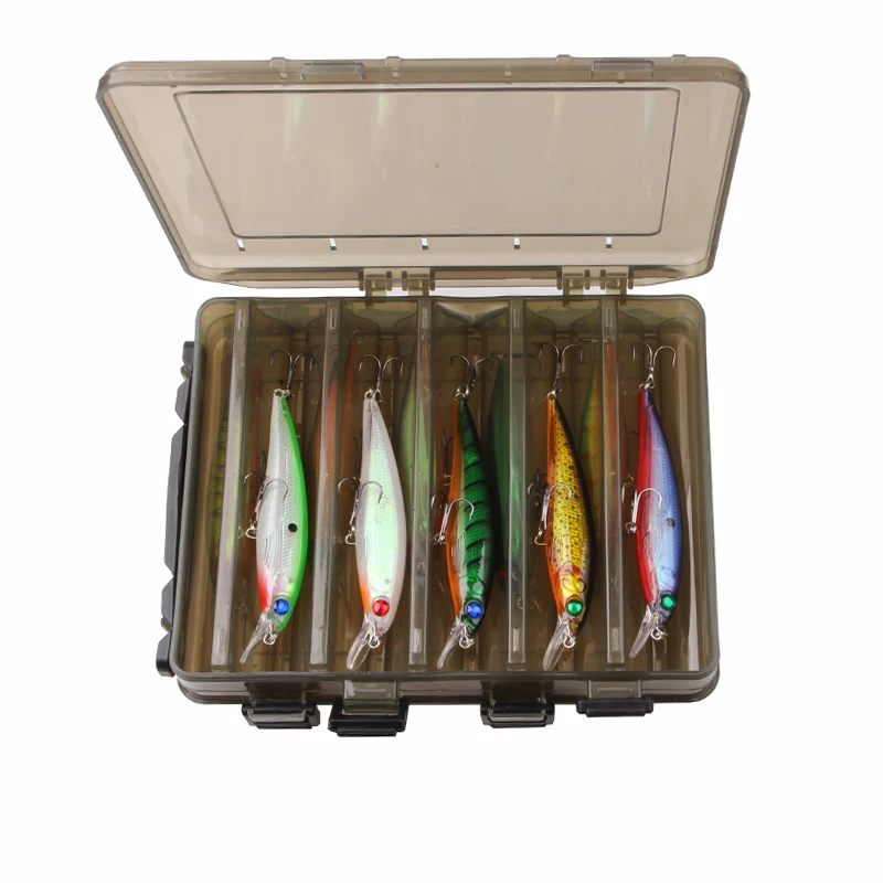 10pcs/box Fishing hard lure with Treble Hook 3D fish Eyes Swimbait 13g Minnow bait for Bass Trout lure fishing with box