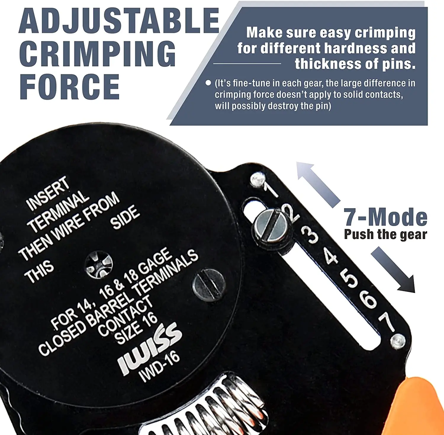 Imagem -04 - Mini Alicate de Friso Fechado Tambor Crimper Way Indent tipo Impressão para Deutsch Contatos Sólidos Gage 1416 & 18 Iwd16