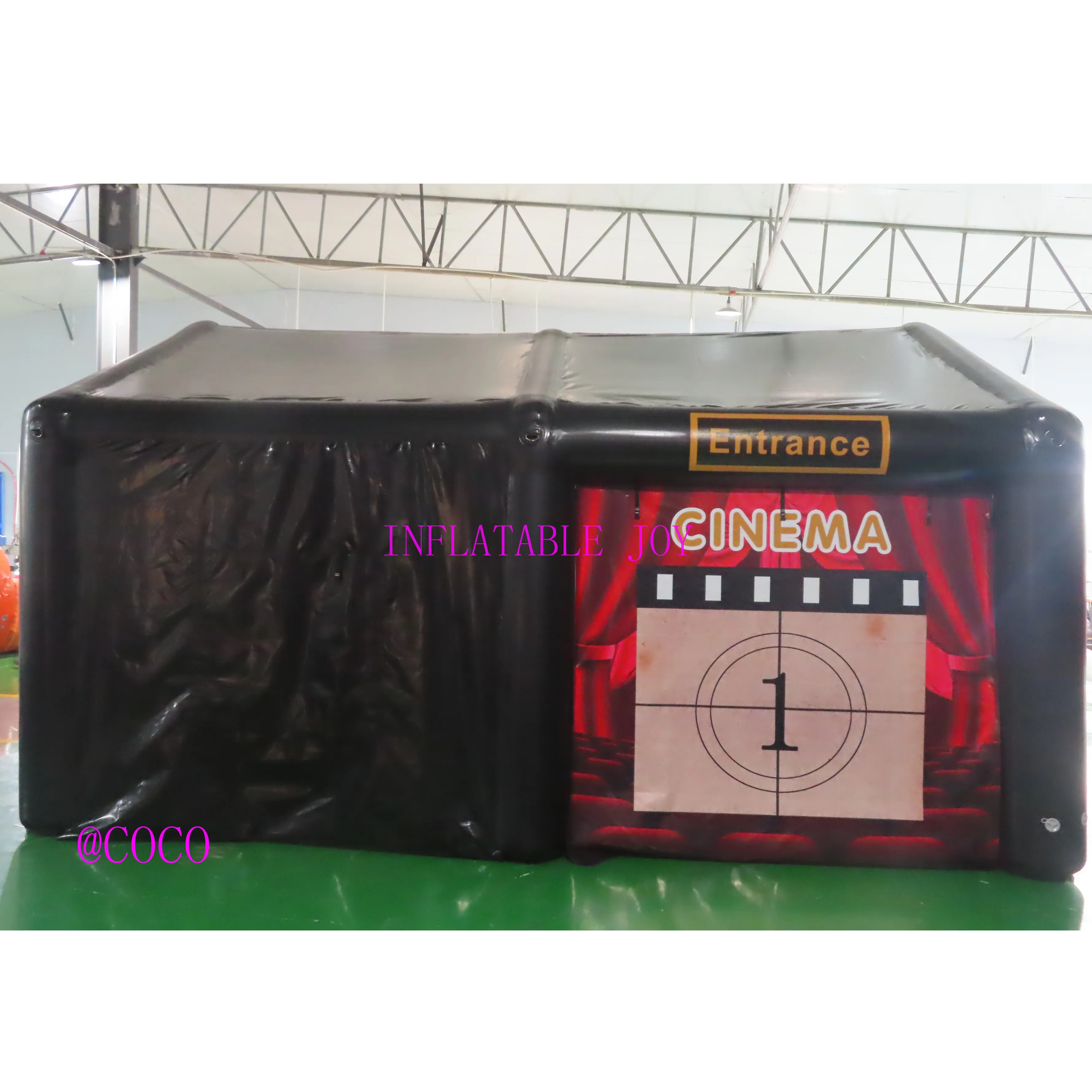 Fast Airเรือประตู,cinemaเต็นท์พองสีดําInflatable Party Marqueeเต็นท์สําหรับขาย,เต็นท์สุญญากาศพร้อมผ้าหน้าจอ