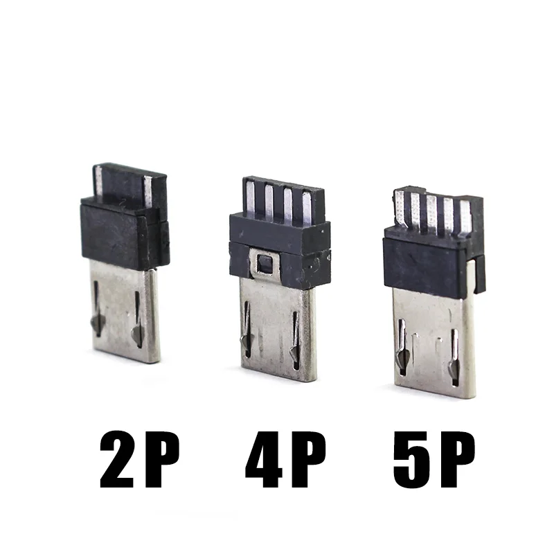 20pcs 50pcs USB4Pin/5Pin Micro USB Jack Plug Male Connector Port Jack Tail Sockect Plug Terminals For Samsung Huawei DIY