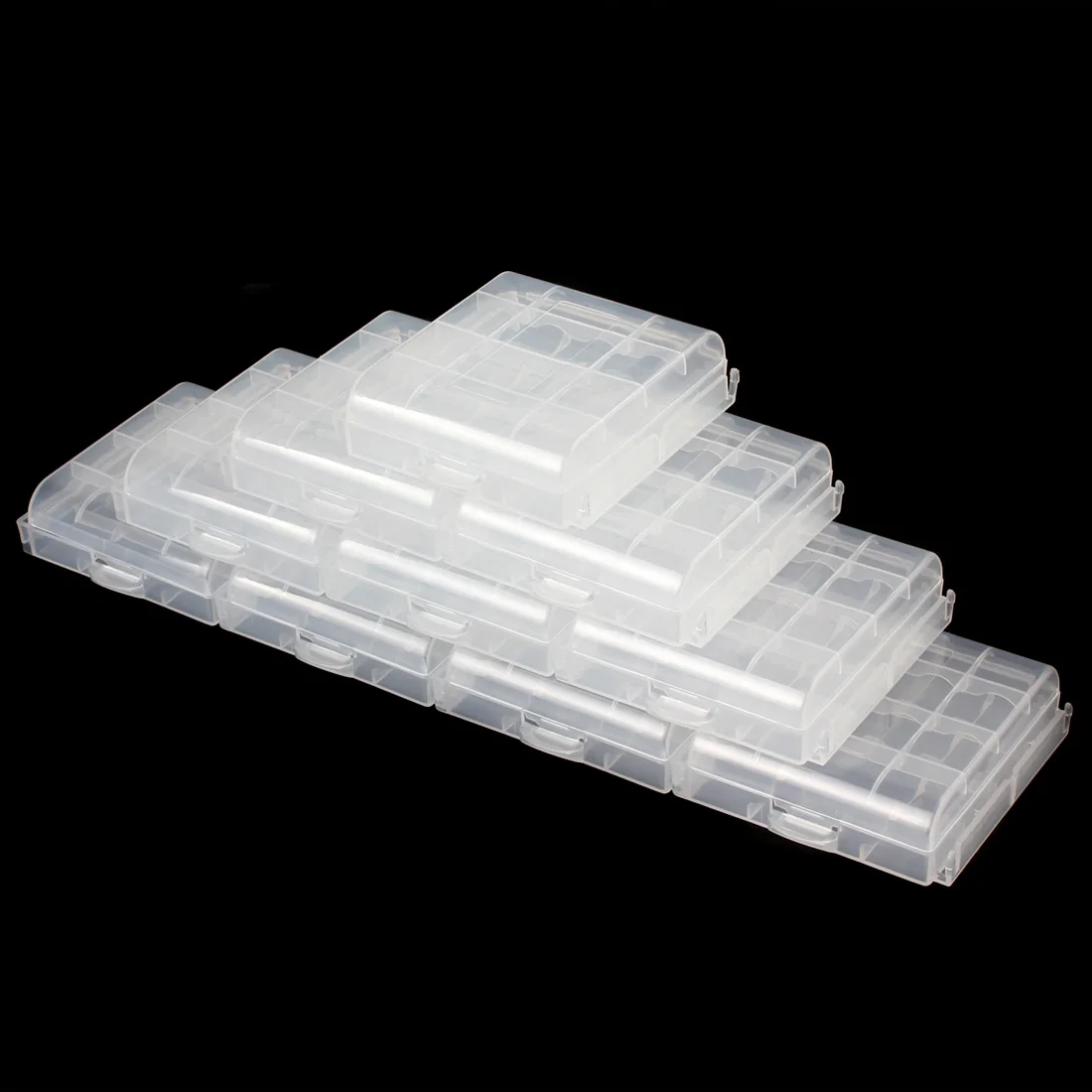10PCS พลาสติกกล่องเก็บแบตเตอรี่โปร่งใสก้อนเก็บกรณี Fit สำหรับ AA AAA แบตเตอรี่