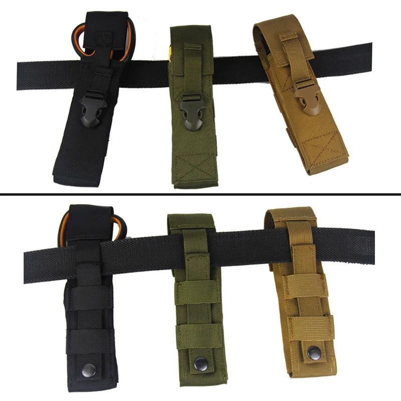 Tactical Flashlight Pouch Nylon Molle Airsoft Backpack Molle Belt Attachment Bag Outdoor Camping Hunting Tool Pack