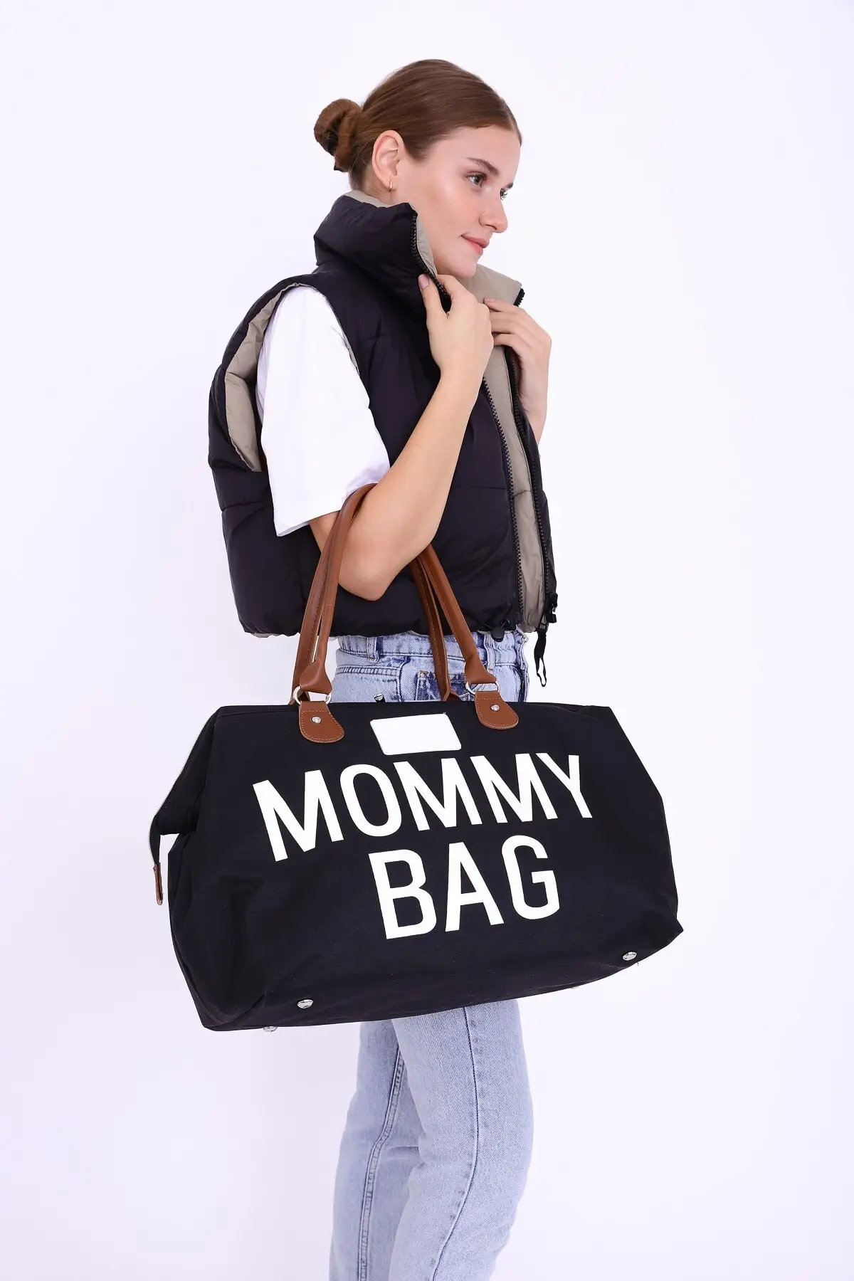 Baby Mommy Bag Large Capacity Diaper Bags Outdoor Travel Hanging Stroller Mommy Bag Baby Care Organizer 2021 Black