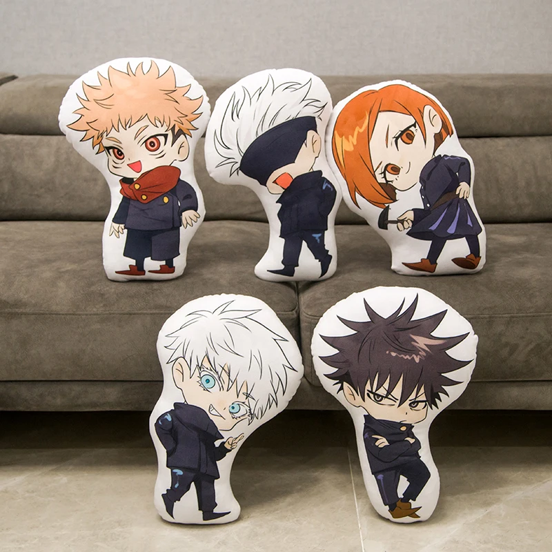 40cm Jujutsu Kaisen Cute Anime Plushies Pillow Cushion Toys Fushiguro Megumi Kugisaki Nobara Gojo Satoru Dolls For Kid Gift