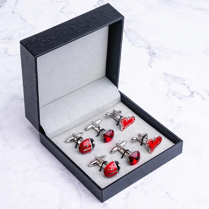 Hot Sale Jewelry Display Case Tuxedo Cufflinks and Studs Set Box Men's Cuff Button Storage Small Gift Boxes