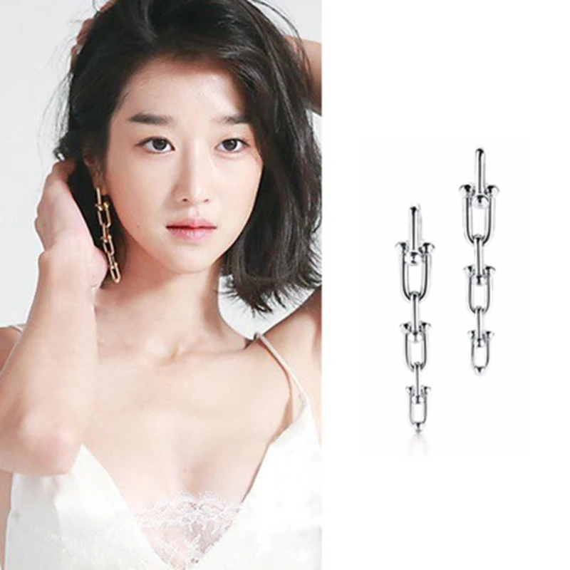 Seo Yea Ji Lee Ji-ah 2021 fashion new tassel long earrings Korean elegant high quality Earrings