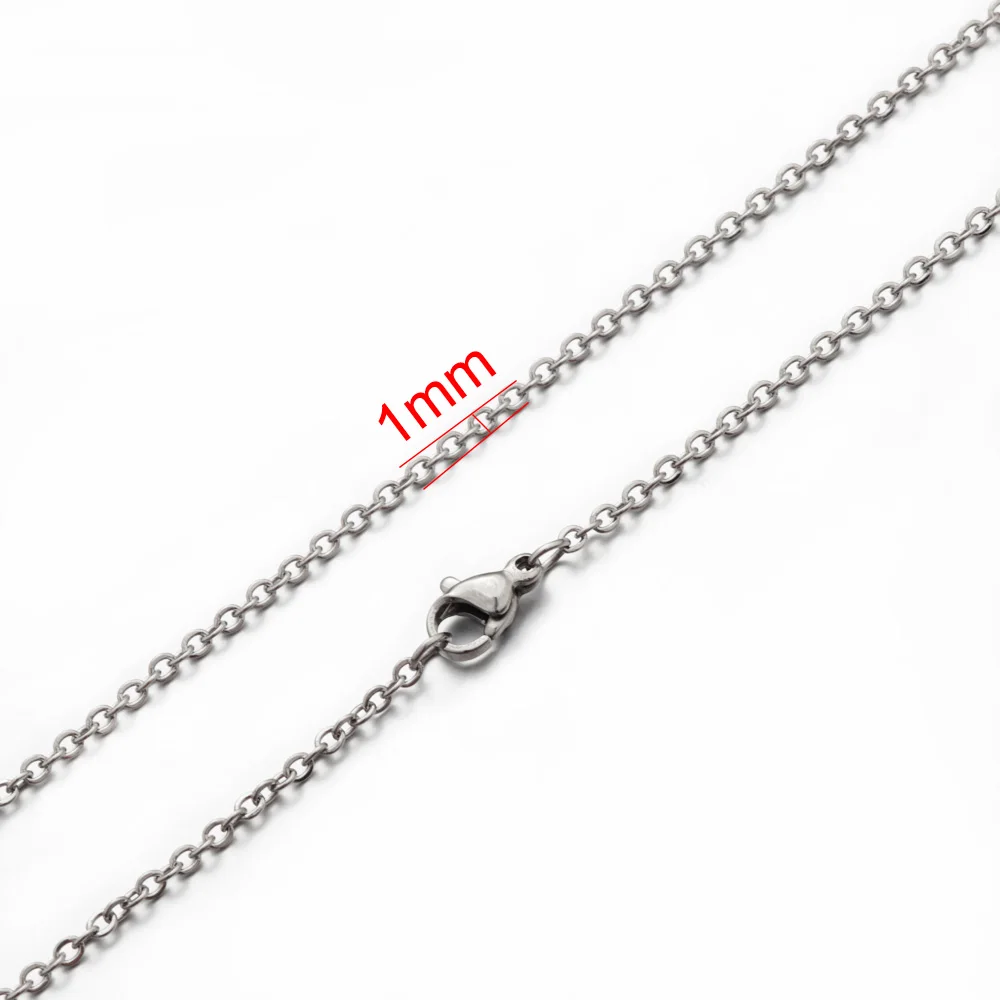 5pcs Stainless Steel Rolo Link Chain Necklace Set