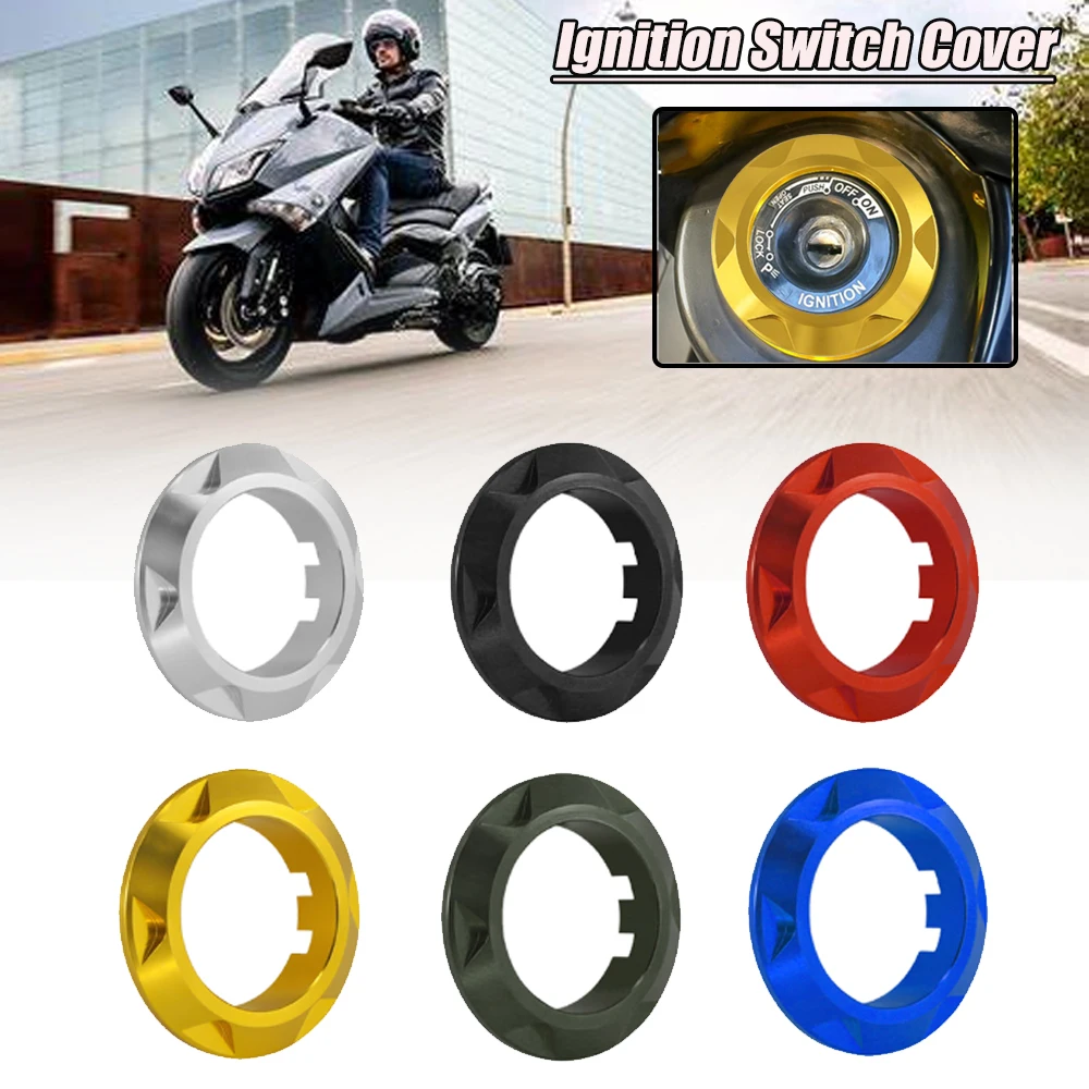 Motorcycle Parts CNC Electric Door Lock Protection Decorative Key Switch Cover Ring For Yamaha TMAX530 TMAX500 T-MAX530 T-MAX500