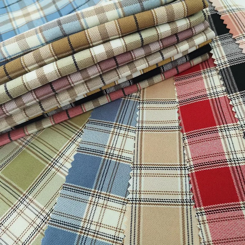 100cmx145cm-150cm TR Yarn-dyed Polyester Plaid Fabric Autumn Clothes Shirts Dresses Jackets Suits DIY Apparel Sewing Fabric