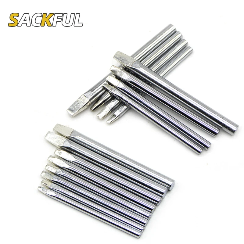 3Pcs Lead-Free Soldering Tip 30W 40W 60W 80W Flat Welding Tip Replacement Soldering Iron Tip Solder Tip