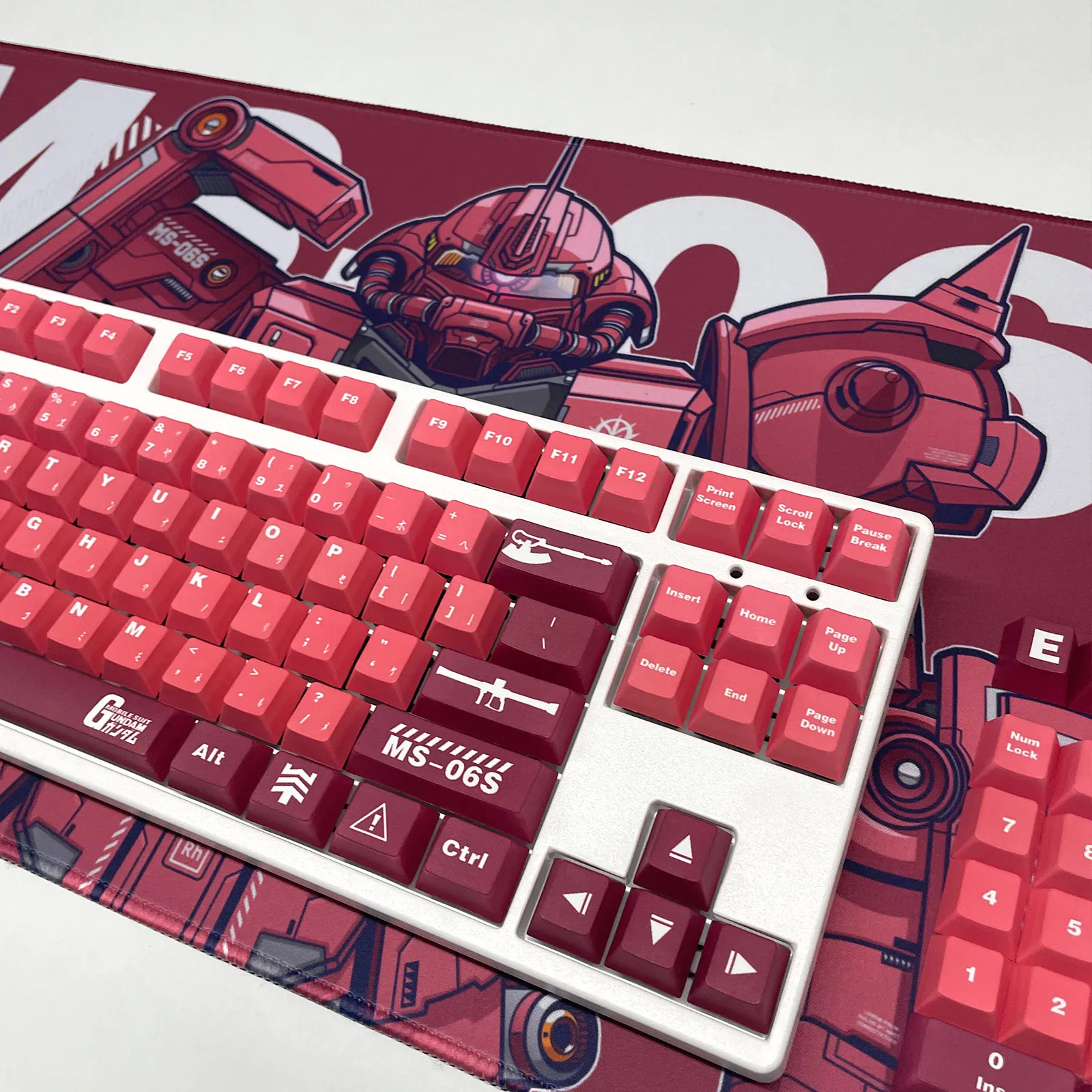 Anime Nhật Bản Zaku Chủ Đề Keycaps Pbt 108 Phím Bộ Cho Bàn Phím Cơ Oem Profile Chỉ Chìa Khóa Mũ 104 100 98 96 87 60