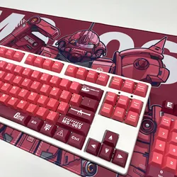 Japanese Anime Zaku Theme Pbt Keycaps 108 Keys Set for Mechanical Keyboard Oem Profile  Only Key Caps 104 100 98 96 87 60