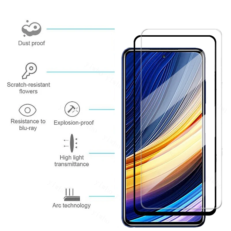 2in1 Glass For Xiaomi Poco X3 Pro Glass For Poco X3 Pro Full Screen Protector Pocophone X3 Pro F3 m3 x3Pro f M x 3 NFC Lens Glas