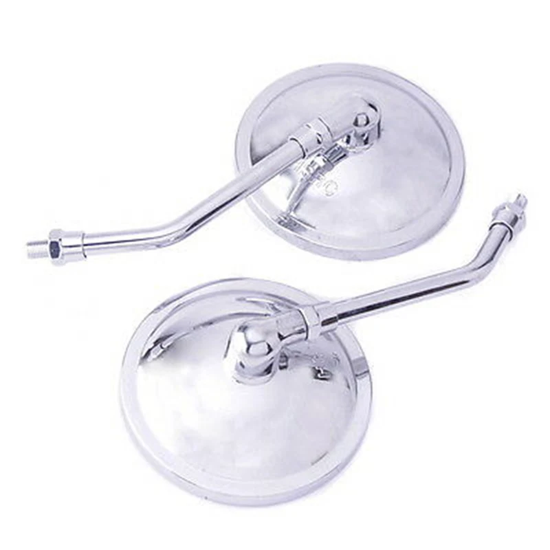 Motorcycle Round Shape Side Rear View Mirrors For Honda Suzuki Kawasaki CB 200 250 350 400 500 550 Chrome