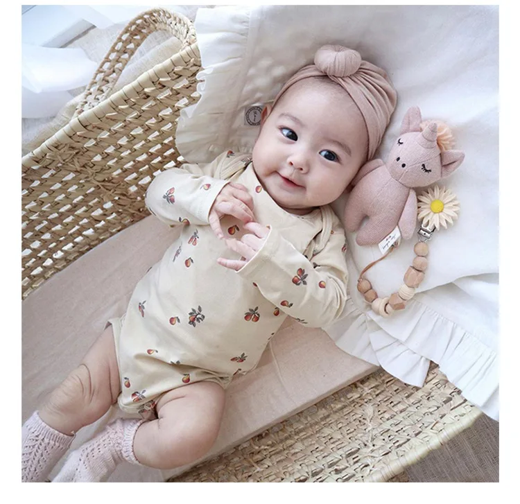 Baby Romper 2Pcs/Set Boys Girls Long Sleeve Newborn Lemon Clothes Designer Clothes Cotton Onesie One-piece