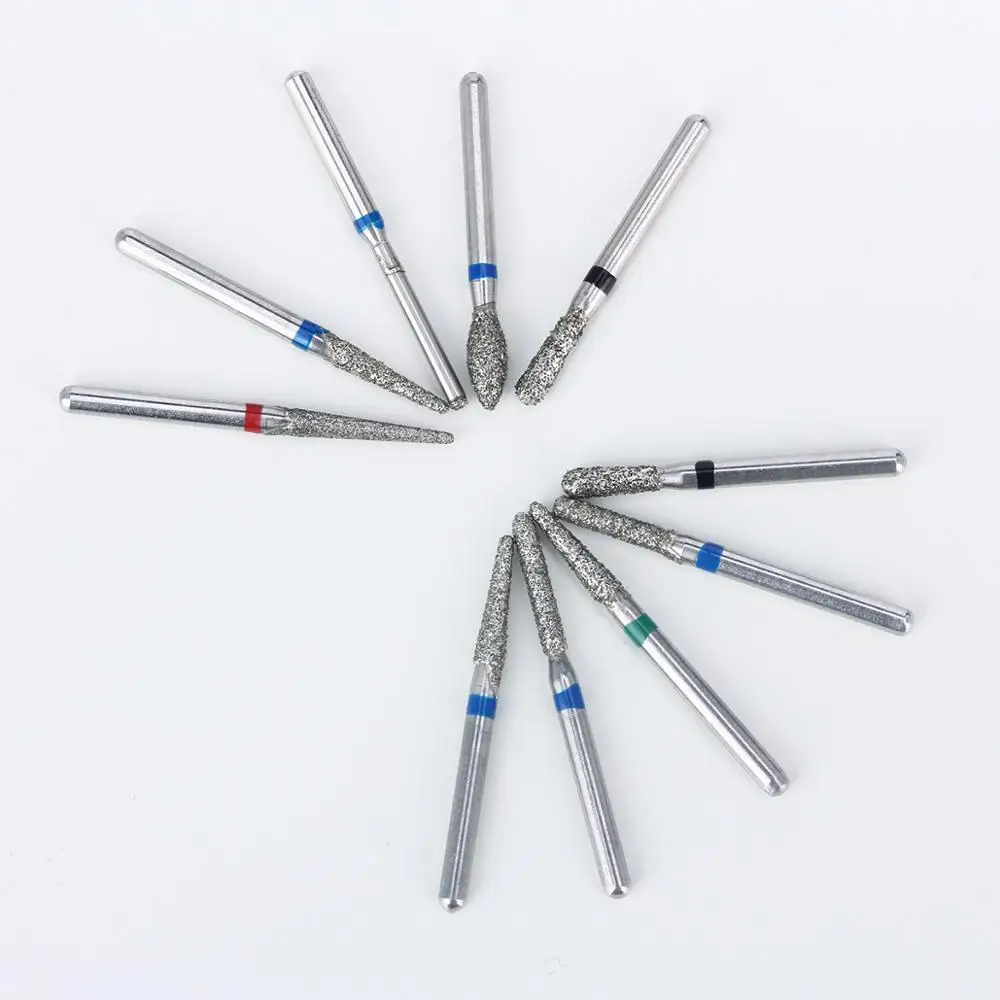 AZDENT 10 Pcs/Box Dental Diamond Burs Drill Dental Burs Dia-burs for High Speed Handpiecess