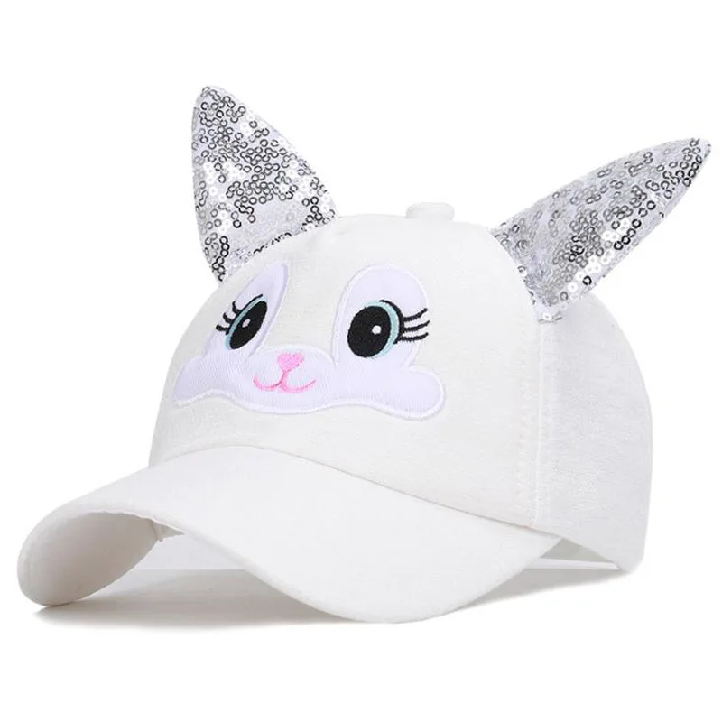 Doitbest spring Child Baseball Cap 2 to 8 Years old Sequin ears summer Hip Hop kids Hats Boys Girls Caps snapback hat