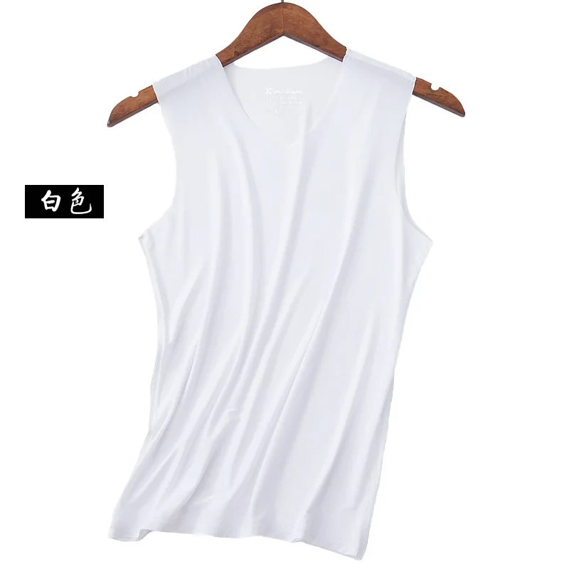 No trace Summer Cool Men Vest Cotton Tank Tops Underwear Mens Undershirt Transparent Shirts Male Bodyshaper Fitness sleeveless