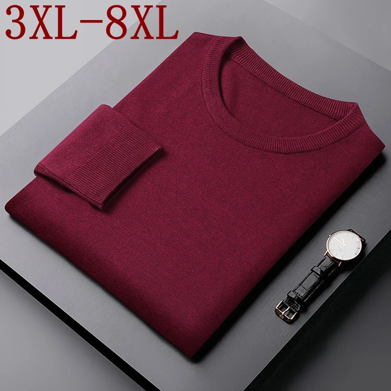 8XL 7XL 6XL 2021 New Cashmere Sweater Men Clothing Top Quality Male Pullover Sweaters Keep Warm Pull Homme Business Mens Jumper