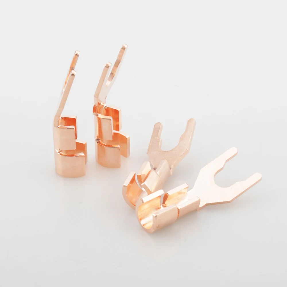 Hi End Audio pure copper Spade Fork plug for speaker cable Speaker Cable Connector