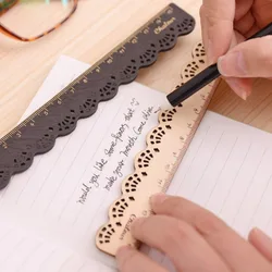 1 Pc Creative 15Cm Vintage Hollow Out Kant Houten Liniaal Meten Rechte Ruler Tool Relatiegeschenk Briefpapier