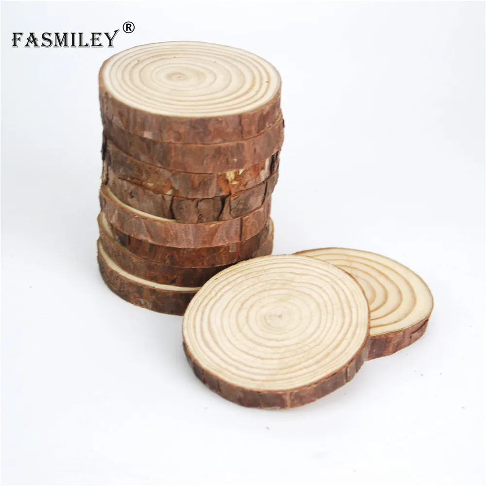 Small Natural Round Wood Slices Circles With Tree Bark Log Discs DIY Crafts Wedding Party Painting Decoration 2-8cm 5pcs wd01