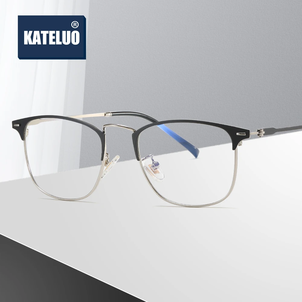 KATELUO Brand Men's Eyewear Anti Blue Light Laser Fatigue Glasses Photochromic Computer Goggles Optical Eyeglasses Frame 9810