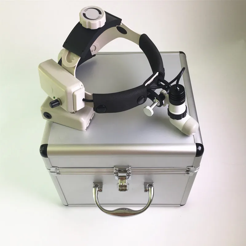 Aluminium Box Wireless 3W LED Headlight Medical Headlamp Dental Surgical Headlight 2 Rechargebale Battery