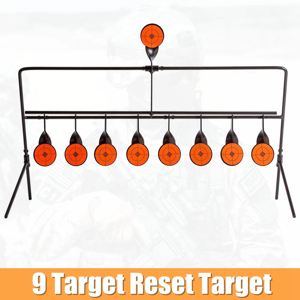 5/7/9 Target Reset Airgun Target Auto Reset Spinner Paintball Shooting Target with Target Paper Hunting Training Accessories