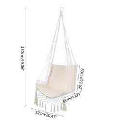 2021 New Hammock Chair Macrame Swing  Hanging Cotton Rope Hammock Swing Chair for Indoor and Outdoor Use