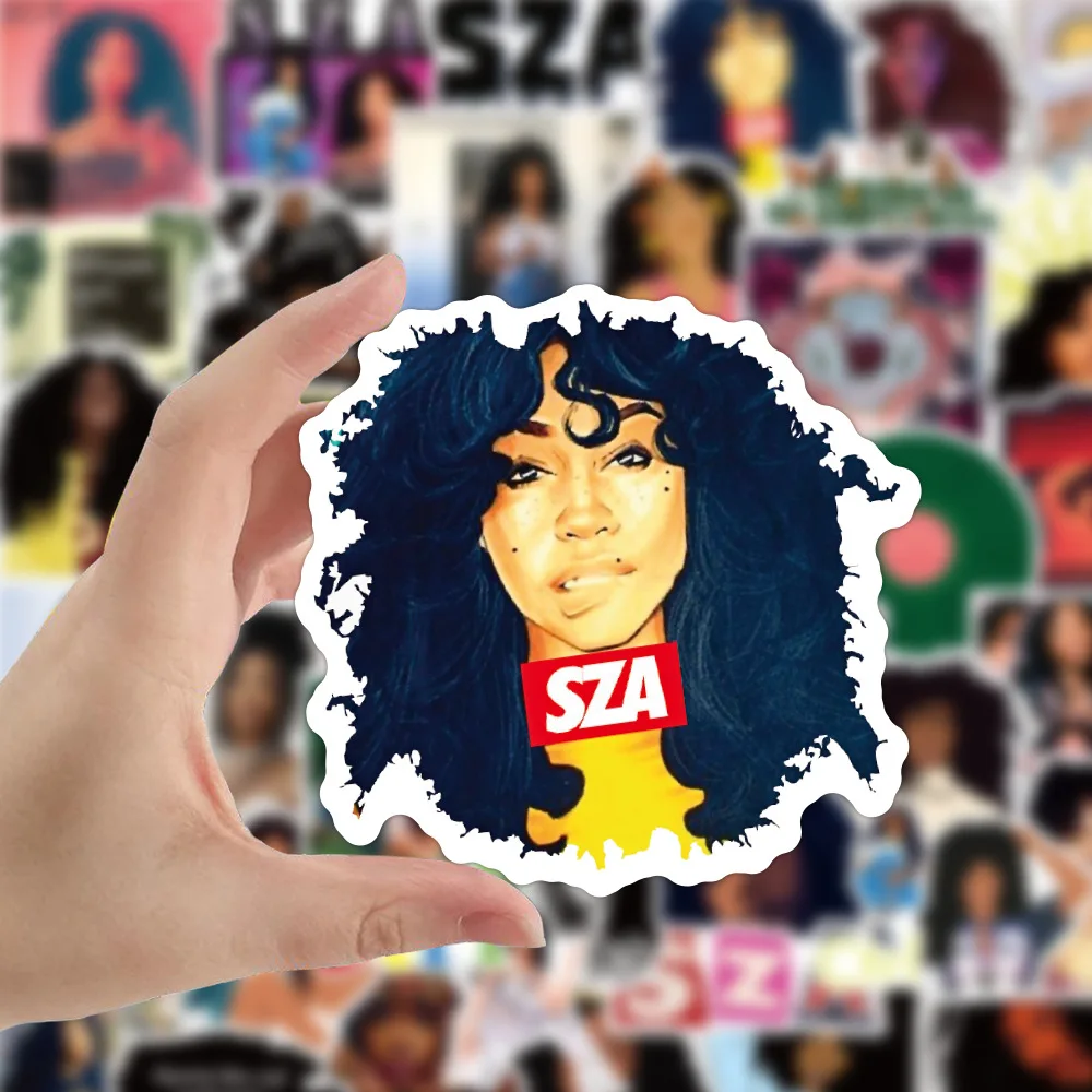 10/30/50PCS Singer SZA Graffiti สติกเกอร์คลาสสิกของเล่นตู้เย็นกระเป๋าเดินทางสเก็ตบอร์ดกีตาร์ DIY Cool Decals เด็กสติกเกอร์1