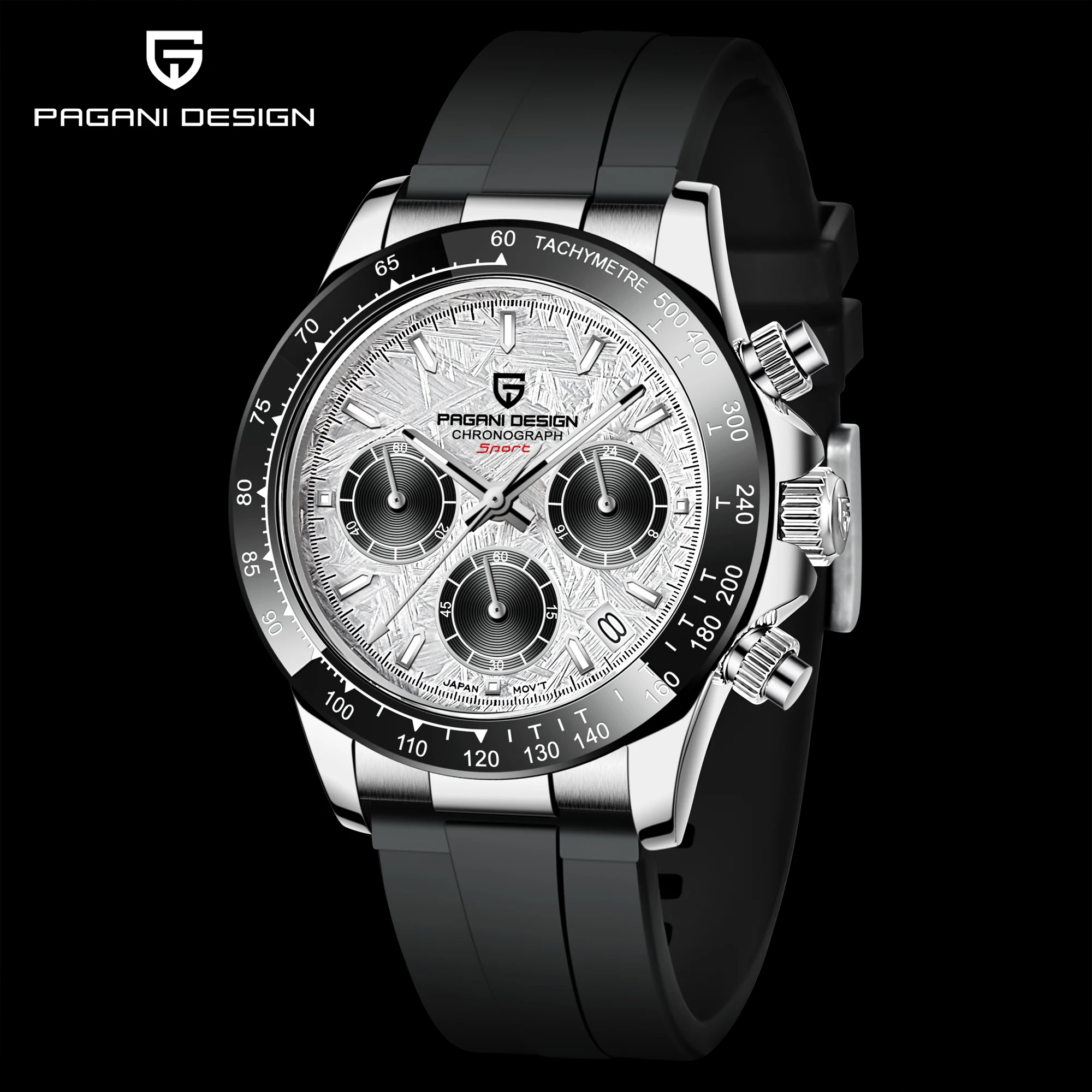 Pagani Design 2021 New Men Quartz Watch Luxury Sapphire Glass Sports Waterproof Rubber Strap Timepiece Luxury Relogio Masculino