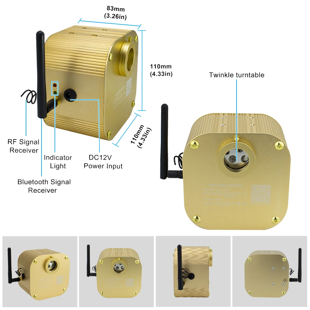 Imagem -02 - Luz de Fibra Óptica Cintilante 16w App Rgbw Ponto de Fulgor 300 Pcs para Crianças Cachoeira Cortina