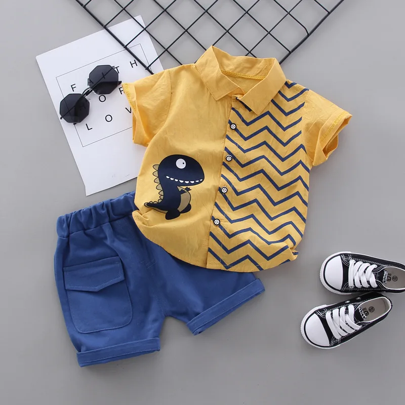 New Fashion Summer Baby Clothes For Boys Children Cartoon Shirt Shorts 2pcs/sets Toddler Casual Sport Clothing Kids Tracksuits