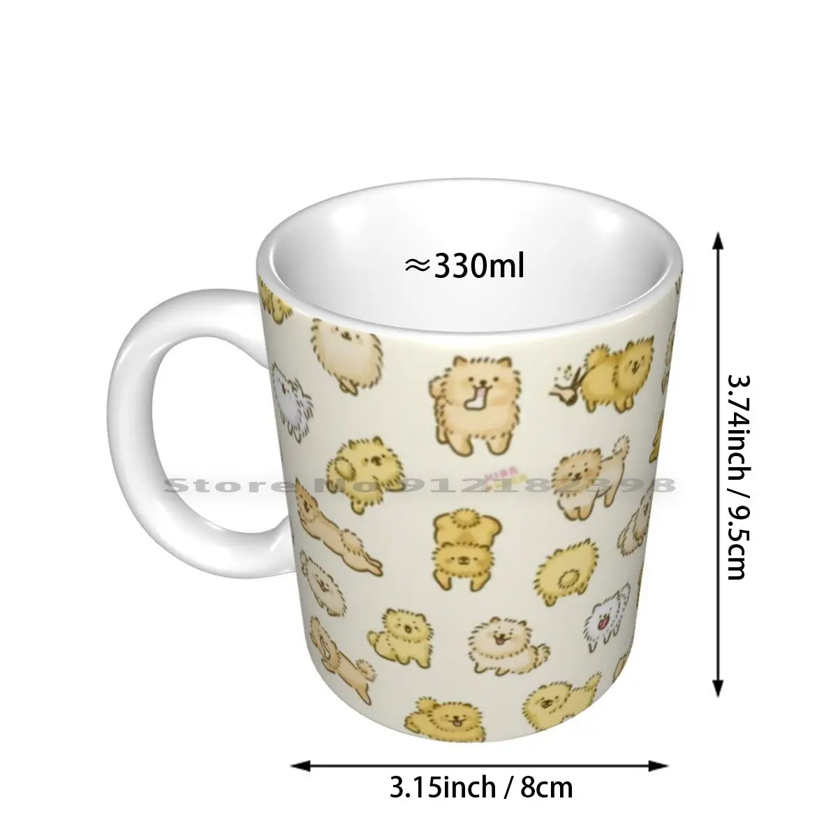 Pom Life! Kawaii Pomeranian Doodle Ceramic Mugs Coffee Cups Milk Tea Mug Kawaii Pom Pomeranian Poms Pomeranians Dogs Doggy