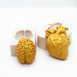 Halloween Heart Brain Silicone Mold Resin Kitchen Baking Tool DIY Pastry Cake Fondant Moulds Dessert Chocolate Lace Decoration